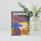 sanremehotel label postcard briefkaart (Staand voorkant)