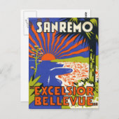 sanremehotel label postcard briefkaart (Voorkant / Achterkant)