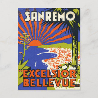 sanremehotel label postcard briefkaart