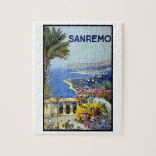 Sanremo, Italië, Italiaanse Rivièra Reis Oude Kuns Legpuzzel