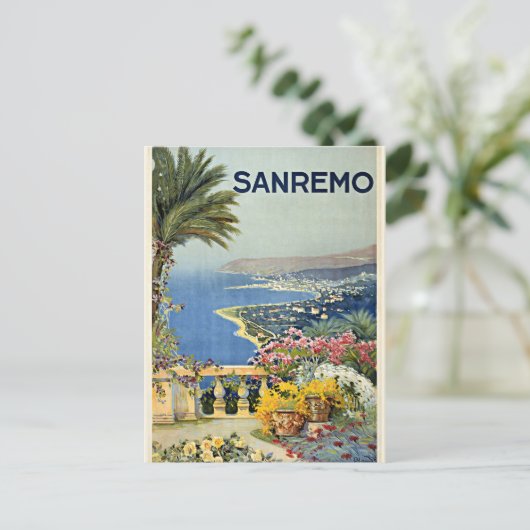 Sanremo, Italië reisposter Briefkaart (Staand voorkant)