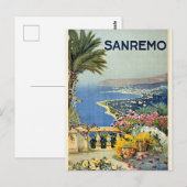 Sanremo, Italië reisposter Briefkaart (Voorkant / Achterkant)