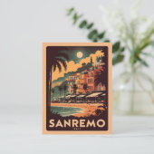 Sanremo, Italië, retro stijl Briefkaart (Staand voorkant)