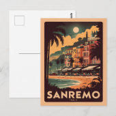 Sanremo, Italië, retro stijl Briefkaart (Voorkant / Achterkant)