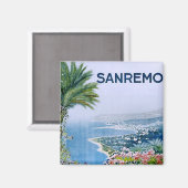 Sanremo, Italië Vierkante magneet (Voorkant / Achterkant)