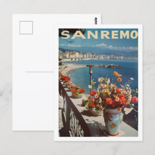 Sanremo Italië Vintage Beroemde Reisplaats Briefkaart