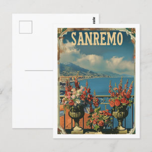 Sanremo Italië Vintage Beroemde Reisplaats Briefkaart