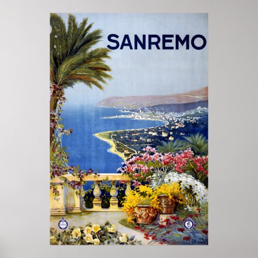 Sanremo Italy Travel Poster (Voorkant)