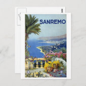 "Sanremo" Vintage Travel Poster Briefkaart (Voorkant / Achterkant)