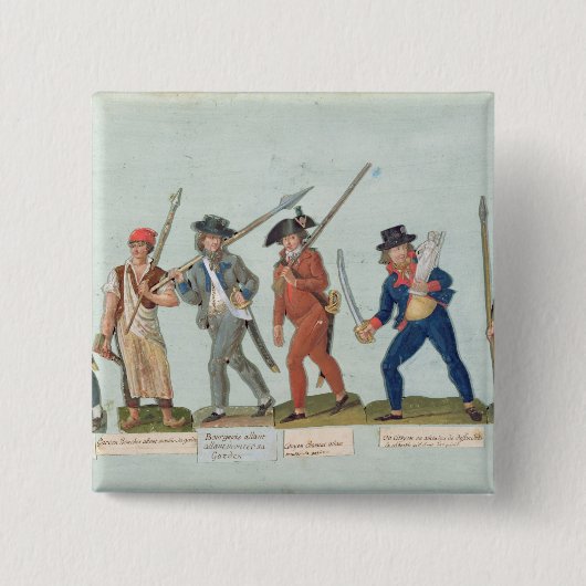 Sans Culotte Lighting zijn Pipe Vierkante Button 5,1 Cm (Voorkant)