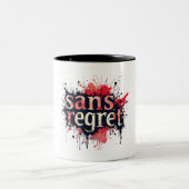 Sans Regret – Urban Splash Art Quote Tweekleurige Koffiemok (Center)