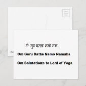 sanscritische mantra:  De Yoga Guru van Dattatreya Briefkaart (Voorkant / Achterkant)