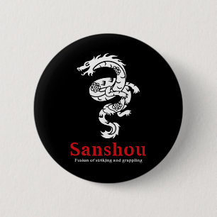 Sanshou Dragon Sanda Chinese Boksen Vechtkunst _ Ronde Button 5,7 Cm