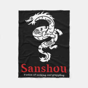 Sanshou Dragon Sanda Chinese Boksen Vechtkunsten _ Fleece Deken