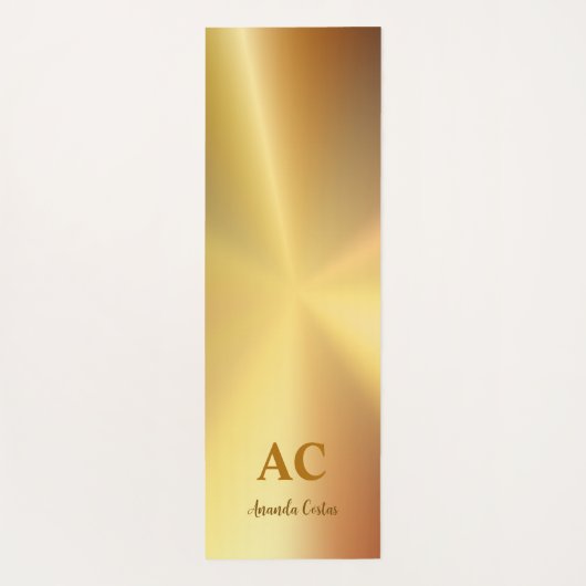 Sanskriet Chakra Om Hamsa Gold Metallic Yogamat (Achterkant)