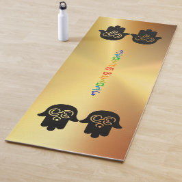 Sanskriet Chakra Om Hamsa Gold Metallic Yogamat