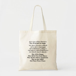 Sanskriet Mantra voor Vrede Tote Bag