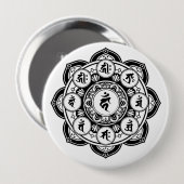 Sanskrit Mandala Ronde Button 4,0 Cm (Voorkant /achterkant)