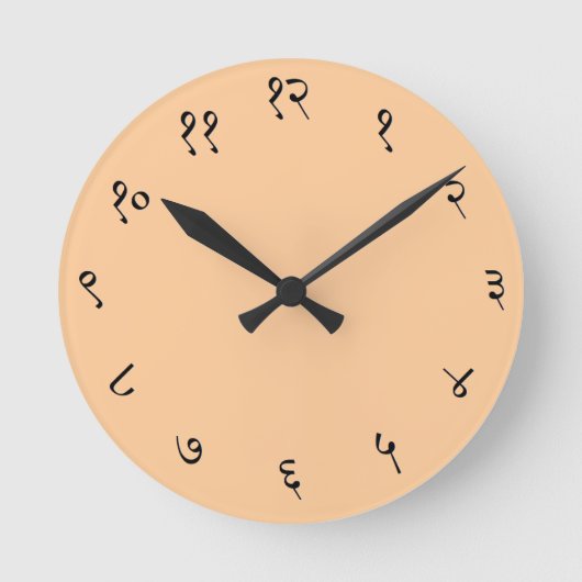 Sanskrit Wall Clock Ronde Klok (Voorkant)