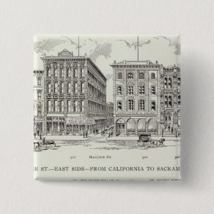 Sansome East side California en Sacramento Vierkante Button 5,1 Cm