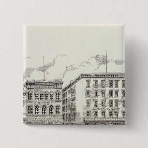 Sansome West side California en Sacramento Vierkante Button 5,1 Cm