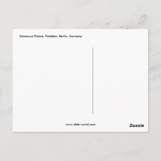 Sanssouci Palace, Potsdam, Berlijn, Duitsland Briefkaart (Achterkant)