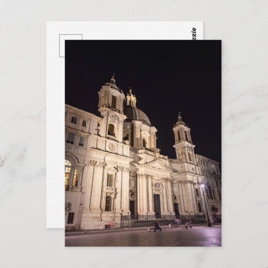Sant Agnese-kerk aan het Piazza Navona - Rome Briefkaart (Voorkant / Achterkant)