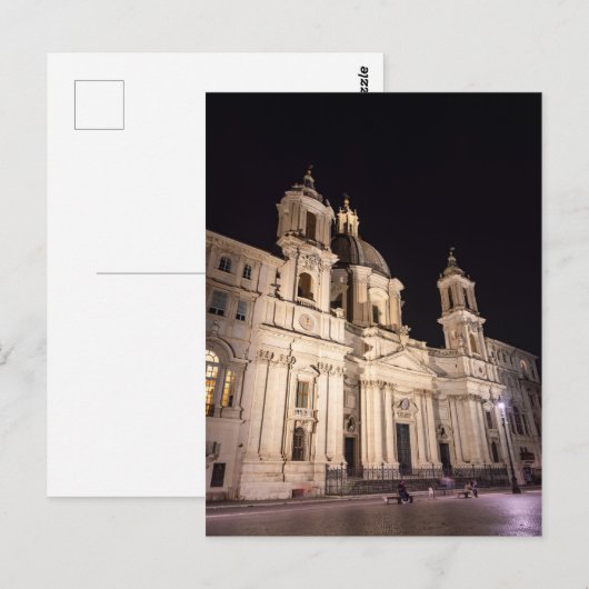 Sant Agnese kerk in Piazza Navona - Rome Briefkaart (Voorkant / Achterkant)