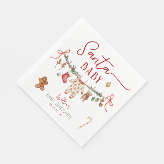 Sant Baby Clothesline Baby Shower Napkins Servet (Hoek)