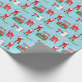 Sant Clause Kerstmis Golf Fun Cadeaupapier (Hoek)