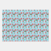 Sant Clause Kerstmis Golf Fun Inpakpapier Vel (Voorkant 3)