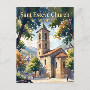 Sant Esteve Kerk, Andorra la Vella Andorra Briefkaart