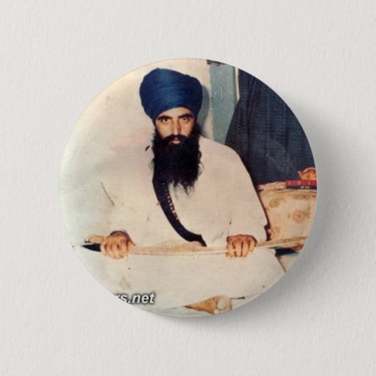 Sant Jarnagel Singh Ji Khalsa Bhindranwale Ronde Button 5,7 Cm (Voorkant)