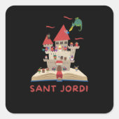 sant jordi vierkante sticker (Voorkant)