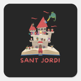 sant jordi vierkante sticker