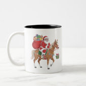 sant ride on a horse customised mug design  tweekleurige koffiemok (Links)