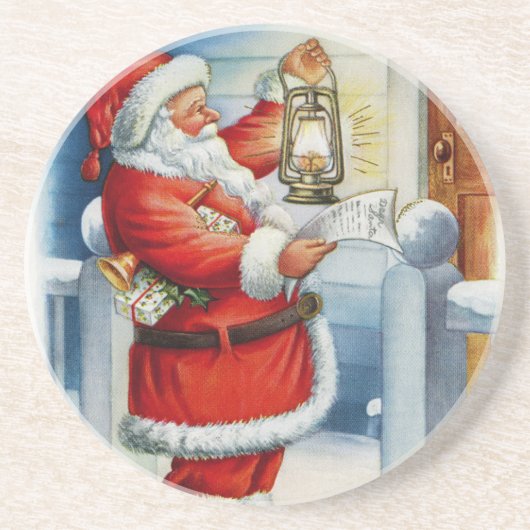 Santa 001 zandsteen onderzetter (Voorkant)