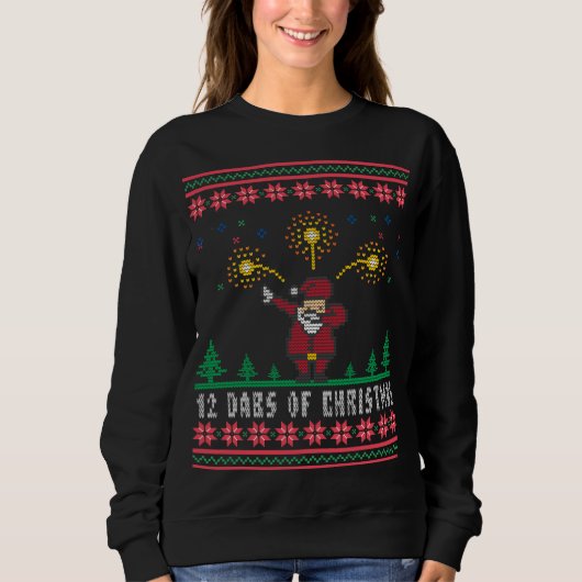 Santa 12 Dabs van Kerstmis Ugly Xmas Sweater (Voorkant)
