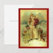 Santa 1897  Victoriaans kerst Feestdagenkaart (Voorkant / Achterkant)