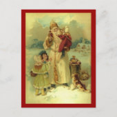 Santa 1897  Victoriaans kerst Feestdagenkaart (Voorkant)