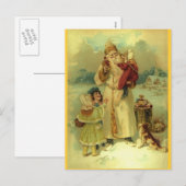 Santa 1897 vintage St. Nick Feestdagenkaart (Voorkant / Achterkant)