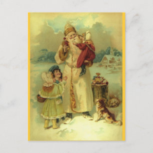 Santa 1897 vintage St. Nick Feestdagenkaart