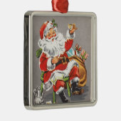  Santa 1950 Metalen Ornament (Rechts)
