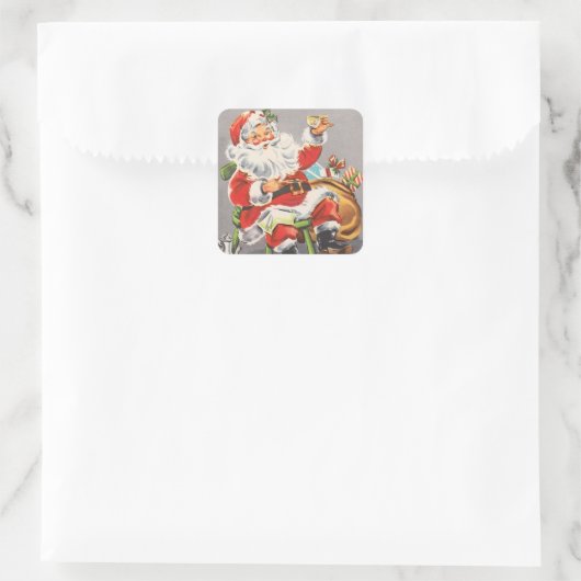  Santa 1950 Vierkante Sticker (Tas)