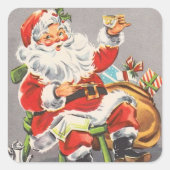  Santa 1950 Vierkante Sticker (Voorkant)