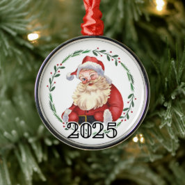 Santa 2025 metalen ornament