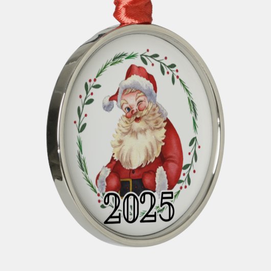 Santa 2025 metalen ornament (Rechts)