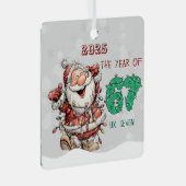 Santa 2025 Year of Six Seven Christmas Ornament (Voorkant Rechts)