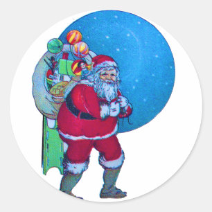 SANTA 3 RONDE STICKER