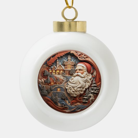 Santa 3D Ball Ornament (Voorkant)